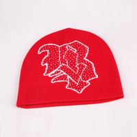 Bonnet d'hiver chaud unisexe en tricot gaufré avec logo brodé, style hip-hop, pour l'extérieur, vente en gros personnalisée