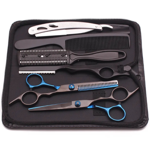 Ciseaux de barbier pliables en acier inoxydable 4Cr13, pour droitiers, avec poignée en caoutchouc, lame tranchante, ciseaux professionnels pour la coiffure en salon - Product Image 2