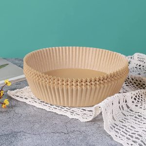 Air Fryer Paper <b>Tray</b> 20cm Silicone Coated Disposable For Baking Fries <b>BBQ</b> Non Stick Liner 100 Pcs - Product Image 2