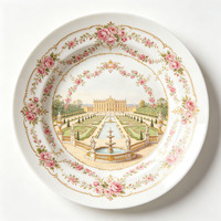 Service de Table en Porcelaine Personnalisé de Luxe, Style Baroque, en Porcelaine Fine, Doré, Personnalisable