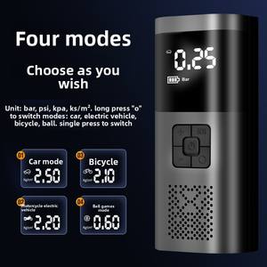 Mini <span class=keywords><strong>pompe</strong></span> à vélo électrique <span class=keywords><strong>sans</strong></span> fil portable pour voiture, gonflage de pneus, compresseur d'air, gonfleur de ballon, aluminium, jauge 150 PSI - Product Image 2