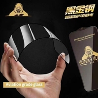 Protection d'écran en verre trempé ESD haut de gamme Big Arc Black King Kong pour iPhone 17 Pro Max, film protecteur pour iPhone 16 Pro Max, 15