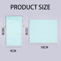 Offre Spéciale – Kit de Chiffons pour Lunettes OEM en Microfibre avec Estampage à Chaud 9*18cm, Pochette à Cordon Personnalisée 15*18cm pour Marques