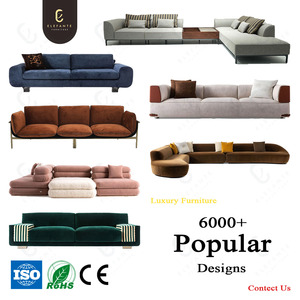 Juego de sofá seccional cómodo de tela convertible de 3 lugares de lujo nórdico de gama alta - Product Image 4