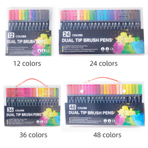 120色水彩ペン子供ギフト落書き絵筆セットデュアルチップブラシ描画ペン - Product Image 6