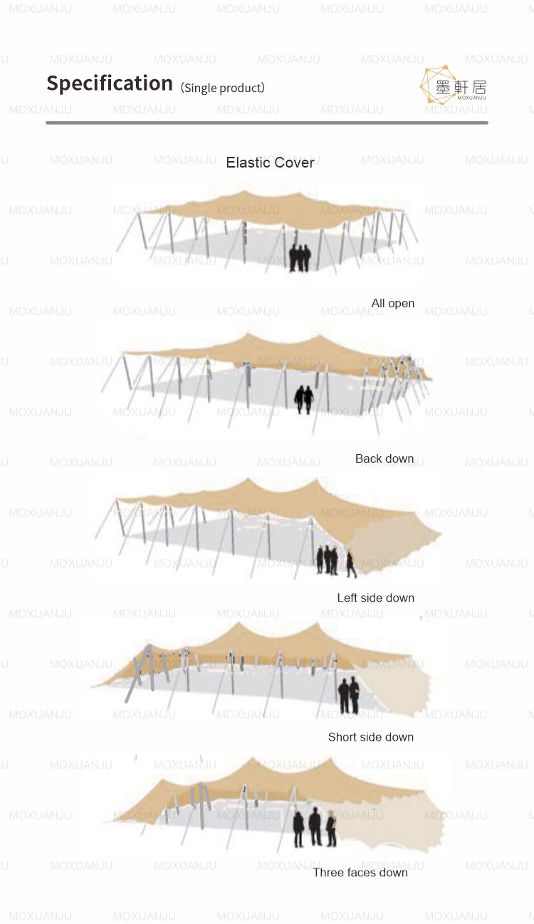 Large Holes Fabric Festival Wedding Event Stretch Tent For 300 Seater
