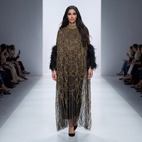 Robe de soirée longue de luxe perlée ODM, style caftan arabe de Dubaï, jalabiya, kaftan, tenue de mariée musulmane, robe de soirée