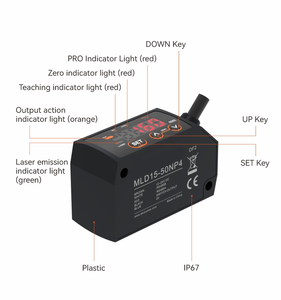 เซ็นเซอร์วัดระยะทางแบบเลเซอร์ขนาดกะทัดรัดรุ่นใหม่ MLD15-200NPVA MLD15-200PPVA ระยะตรวจจับ 200 มม. แบบสะท้อนแสงกระจาย  แรงดันไฟฟ้าขาออกแบบ NPN - Product Image 4