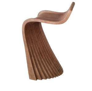 A00 Curved One-Piece Natural Wood Slice Modern Eco-Friendly Durable Bar Stool for Mall Restaurant & Bistro Dining - Product Image 4