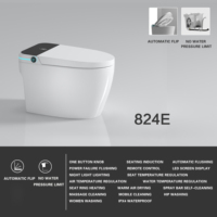 Toilet Pintar Modern Satu Bagian dengan Sistem Bilas Ganda, Keramik, S-Trap, Pembersihan Otomatis, Bidet Terintegrasi, dan Pemanas Dudukan Kloset