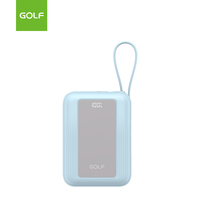 Banques d'alimentation de grande capacité LCD chargeur mobile au Lithium en gros charge rapide PD 20W câble intégré batterie externe 20000mAh