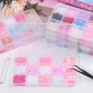 Valentijnsdag Nagellak Glitter 3d Plastic Decoraties 12 Raster Lange Doos Liefde Lippen Letter New Year 'S Nail Art Decoraties - Product Image 4