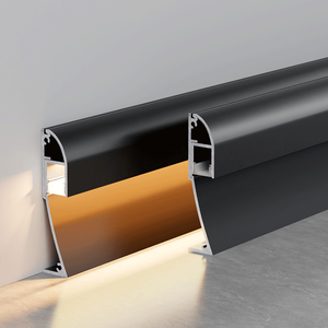 Battiscopa a Incasso <span class=keywords><strong>da</strong></span> 8CM con Luce LED, Battiscopa in Alluminio con LED, Nasconde le Fughe delle Piastrelle e Migliora l'Illuminazione Ambientale - Product Image 1