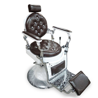Fauteuil de barbier vintage, fauteuil de salon hydraulique inclinable, fauteuil de coiffure rétro pour la coupe et le rasage avec repose-pieds pour hommes