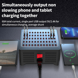 <span class=keywords><strong>Chargeur</strong></span> Rapide Intelligent, Station de Recharge Multi-Ports à Reconnaissance, <span class=keywords><strong>Adaptateur</strong></span> Secteur 300W pour 60 Ports <span class=keywords><strong>USB</strong></span> - Product Image 5