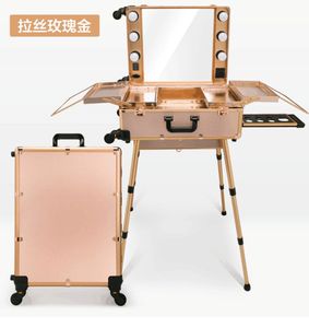 Professional Beauty 24inch Carry Travel Bulb <strong>Makeup</strong> Rolling <strong>Boxes</strong> With 6 Bulb Lights - Product Image 2