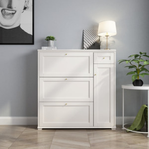 Mobiletto Portascarpe in Legno Massello di Lusso per Ingresso e Corridoio, Stile Moderno e Semplice, Armadio per Esterni - Product Image 4