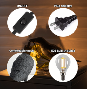 Lámpara de Pared de Mesa con Forma de Animal Creativa, Luz de Noche en Diseño de Cuervo Negro, Material de Resina Auspicioso, Luz Nocturna de Pájaro DE LA Suerte - Product Image 4
