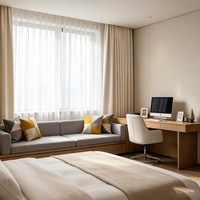 Cortinas Opacas para Oscurecer Habitaciones, Ignífugas, Personalizadas, Motorizadas, con Control Remoto Inteligente, para Oficina, de Poliéster/Lino, Modernas