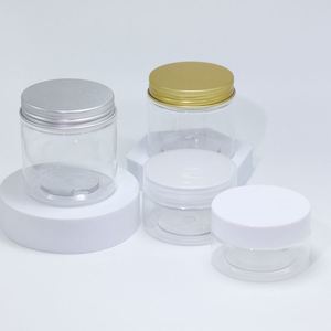 Custom 100ml 200ml 8oz 300ml 12oz 500ml clear White Black Amber Wide Mouth Cosmetic <b>Containers</b> Plastic Pet Jar with <b>Aluminum</b> Lid - Product Image 5
