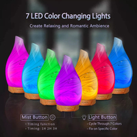 Humidificateur en verre 3D WMK 120ml 3-en-1 Cool Mist 7 couleurs LED Lights Eco-Friendly Aroma Diffuser Household Tabletop Electric