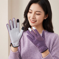 Gants de jardinage en cuir de vachette avec paume en microfibre, dos en microfibre, doigts compatibles écran tactile, poignet élastique, confortables pour le travail de jardinage