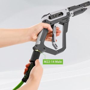 Manguera de lavadora eléctrica sin dobleces Manguera de lavadora de coche 1/4 Mangueras de extensión de 50 pies con 2 accesorios de latón - Product Image 3