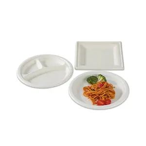 Wholesale Custom Logo Disposable Paper 6 7 8 9 10 Inch Plates Tableware Food Container Plate