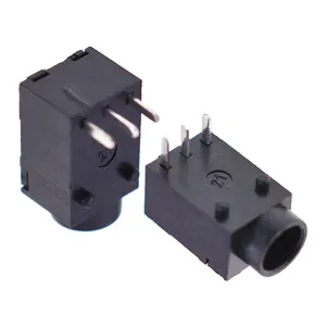 Dc003a Dc Stopcontact Female Socket 3 Pin Lasaansluiting Dc-003A 3.5X1.3Mm Zwart