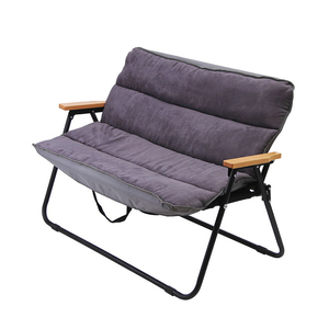 Chaises de plage pliantes pour 2 personnes, cadre métallique, mobilier d'extérieur personnalisé en gros, chaise double de camping relaxante - Product Image 1