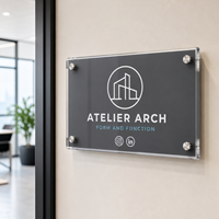 Panneau en acrylique personnalisé avec supports, logo, slogan, texte, plaque murale pour la décoration de la réception de bureau