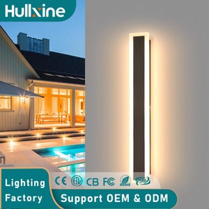Outdoor Wall <strong>Light</strong> for House Modern Black LED Wall <strong>Sconce</strong> 3000K Warm <strong>Light</strong> Linear Wall Mount Lighting for Doorway Garden Garage - Product Image 1