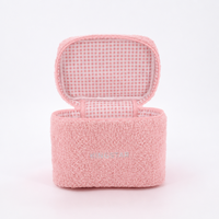 Pochette de maquillage portable matelassée personnalisée avec logo, grande et moelleuse, pour ours en peluche, écologique, résistante à l'eau, pour femmes