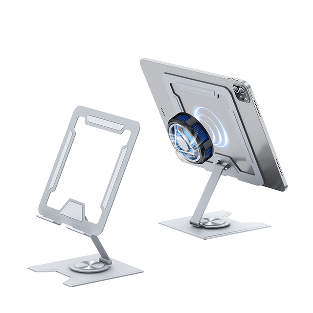 Rotating Aluminum Heat Dissipation Bracket, Flexible and Foldable Phone and Tablet Floor Stand for Gaming Tablets