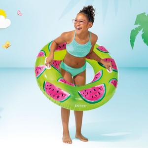 Bouée de natation gonflable INTEX56261 en PVC avec poignées, motifs fruits (ananas, pastèque, fraise), portable et sécurisée pour enfants - Product Image 1