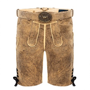 Nuevos Lederhosen Tradicionales Alemanes de Ante de Cabra Cortos para Hombre, Estilo Bávaro, para el Oktoberfest 2026 - Product Image 1