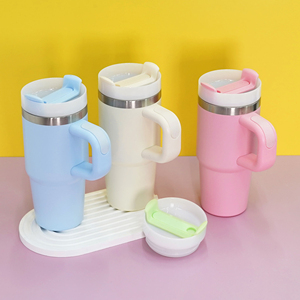 <b>Kids</b> 14oz Vacuum Insulated Stainless Steel Drinking Cup with Straw Lid Handle Portable Mug - Product Image 6