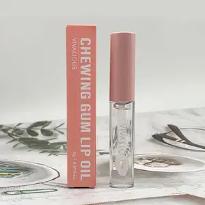 Wholesale Chewing Gum Glossy Lip Oil Clear Lipstick Hydrates Comforts Non-sticky Lip Care Oil For Lady Lip Makeup