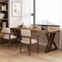 Bureau d'ordinateur mural étroit en bois massif moderne pour l'étude et le travail à domicile, design gain de place