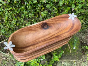 Grandes bols ovales modernes en bois faits à la main, qualité export, pour usage domestique, hôtelier et de restauration, marque RMW, fournisseur indien - Product Image 4