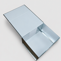 Boîte cadeau de luxe pour électronique, style livre magnétique argenté métallisé, logo personnalisé, carton gris, OEM ODM, vente en gros directe d'usine