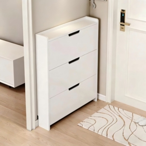 <span class=keywords><strong>Meuble</strong></span> à <span class=keywords><strong>chaussures</strong></span> ultra-fin de 17 cm avec étagère basculante, personnalisable, style moderne et minimaliste, pour entrée, rangement de couloir pour petits espaces - Product Image 2