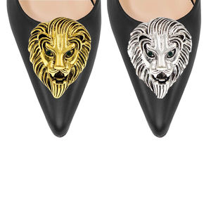Boucle de chaussure vintage en alliage métallique or et argent, motif lion rétro, pour sandales à talons hauts pour femmes, clip de chaussure détachable, accessoires de décoration - Product Image 1