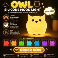 Lampe de chevet LED RGB portable en silicone rechargeable avec contrôle tactile USB pour chambre de bébé, chambre d'enfant, décoration intérieure
