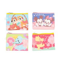Porte-clés mini personnalisable, porte-monnaie, style japonais, petit design mignon en peluche, fermeture à glissière, cuir PU, broderie de dessin animé