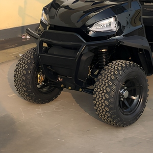 Carrito de <span class=keywords><strong>Golf</strong></span> Eléctrico Negro de Cuatro Ruedas, Vehículo Turístico de 4 Plazas, Carrito Utilitario de Baja Velocidad con Toldo Blanco - Product Image 4