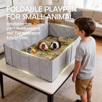 Enclos de jeu portable en plastique pour petits animaux, idéal pour lapins, hamsters, cochons d'Inde et chiots, utilisable en intérieur et en extérieur