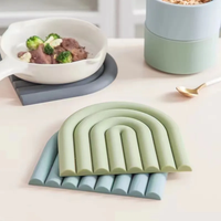 Support de casserole multifonctionnel en silicone arc-en-ciel et sous-plat de table, sous-plat en liège résistant à la chaleur pour la cuisine, couvre-plat pour casseroles chaudes