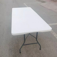 Table pliante en plastique robuste et épaissie pour restaurant, hôtel, café, banquets, cuisine, salle à manger, extérieur