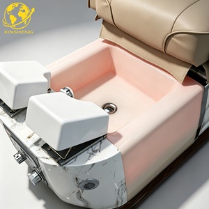 Sillón de Pedicura de Alta Gama en Cuero PU Ajustable <span class=keywords><strong>con</strong></span> Masaje Vibratorio y Respaldo Curvo Tipo Luna para Salón de Uñas - Product Image 5